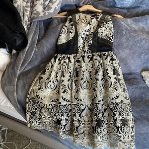 Black and gold dress